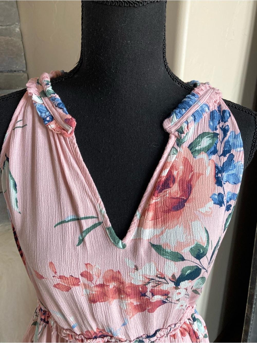 Band Of Gypsies Floral Sleeveless Mini Dress Western Boho - Picture 3 of 9